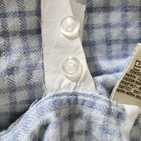 Eddie Bauer Two Tone Blue  Long Sleeve Plaid 100 % Cotton Flannel Shirt W Med - Picture 11 of 11